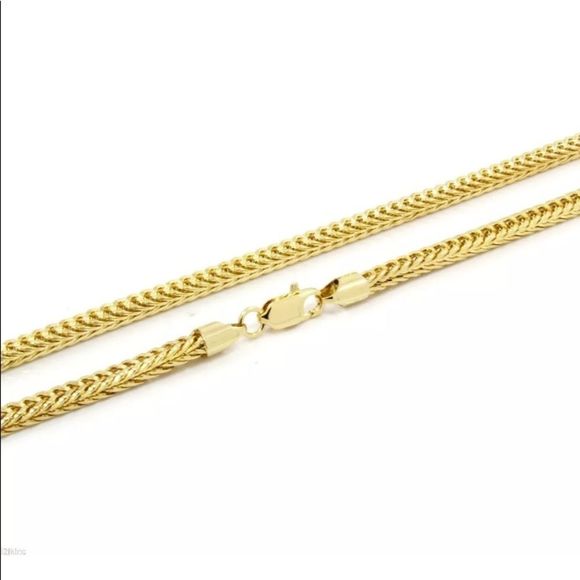 New 14K Franco Chain Necklace Real Gold Plated - Picture 2 of 2
